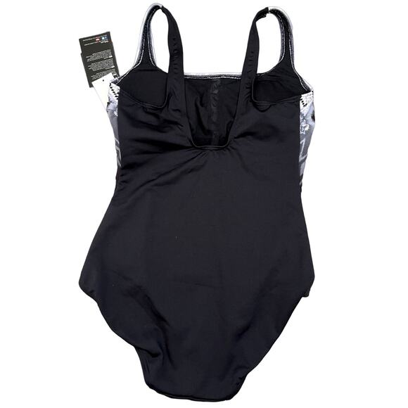 TYR Women Baltic Star Aqua ControlFit 1pc SwimSuit Black Grey - Size 10 - $80 - Picture 3 of 8